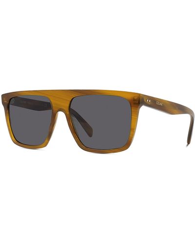 Celine Cl 40209i 56a Flattop Polarized Sunglasses - Gray