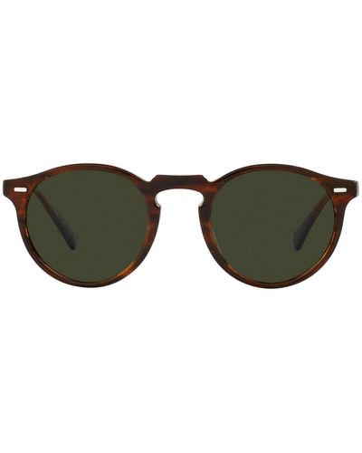 Oliver Peoples Gregory 0ov5217s 1724p1 Round Polarized Sunglasses - Green