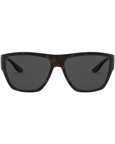 Prada Linea Rossa Ps 08vs 56406f Wrap Sunglasses - Black