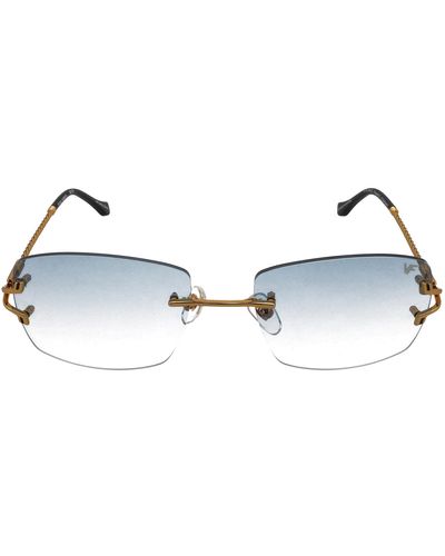 Vintage Frames Company Vf Bal Harbour Drill Mount 0008 Rectangle Sunglasses - Black