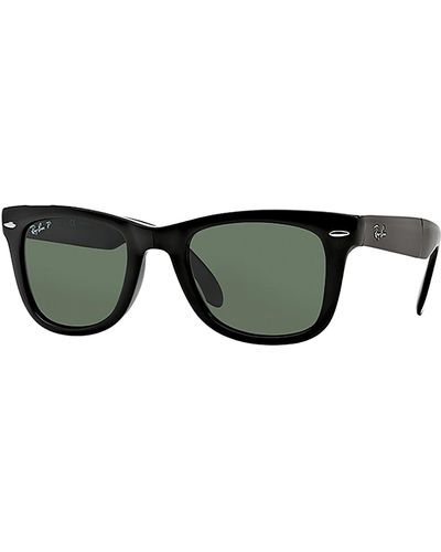 Ray-Ban 4105 Foldable Polarized Wayfarer Sunglasses - Black