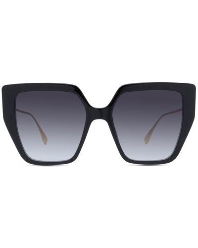 Fendi Baguette Fe 40012u 01b Butterfly Sunglasses - Gray