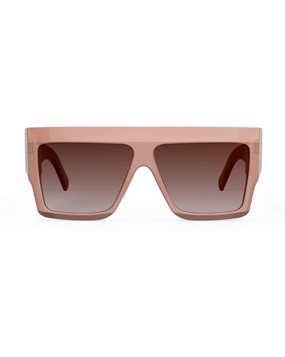 Celine Bold 3 Dots Cl 40092 In 45f Flattop Sunglasses - Brown