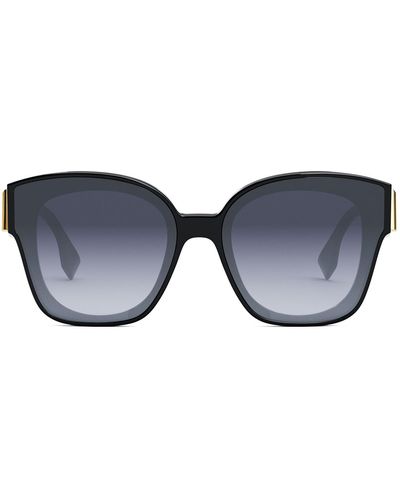 Fendi First Fe 40098i 01w Square Sunglasses - Black