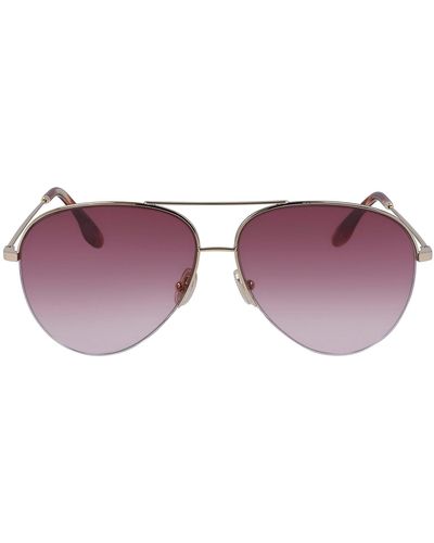 Victoria Beckham Vb90s 712 Aviator Sunglasses - Purple
