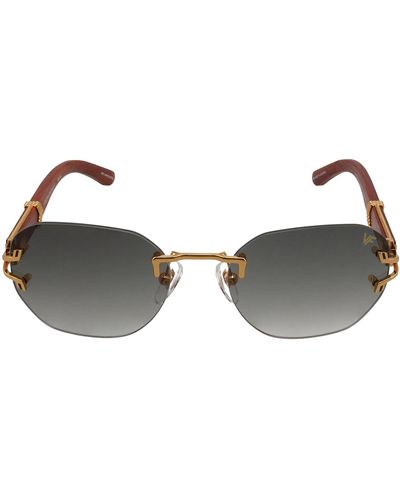 Vintage Frames Company Vf V-décor Xl Woods 0003 Rectangle Sunglasses - Black