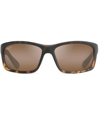 Maui Jim Kanaio Coast Polarized Wrap Sunglasses - Gray