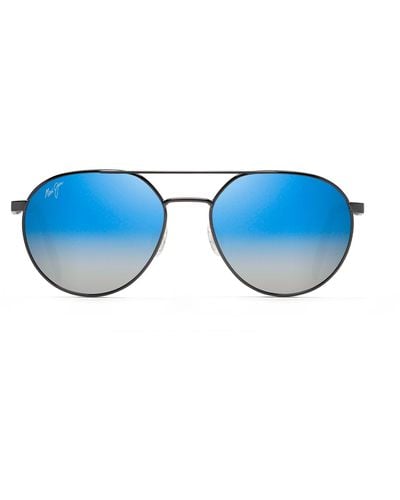 Maui Jim Waterfront Dbs830-02c Round Polarized Sunglasses - Blue