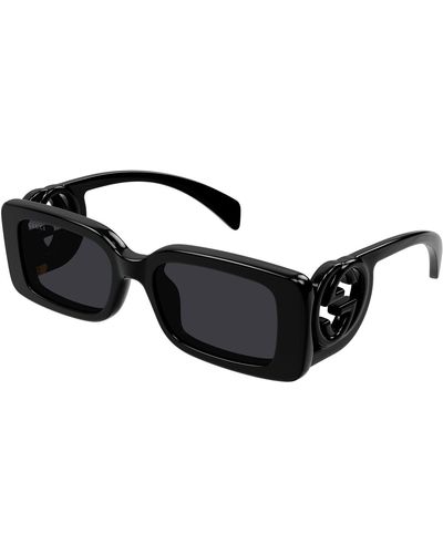 Gucci GG1325S W 001 Rectangle Sunglasses - Black