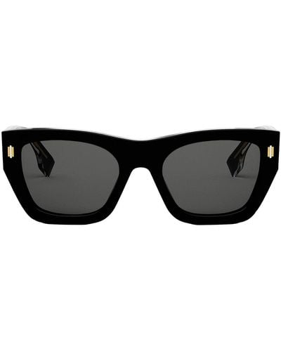 Fendi Roma Fe 40100i 01a Black Cat Eye Sunglasses