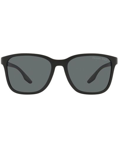 Prada Linea Rossa Ps 02ws Dg002g Wayfarer Polarized Sunglasses - Gray