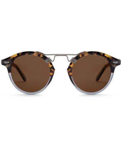 Krewe St. Louis Round Polarized Sunglasses - Brown
