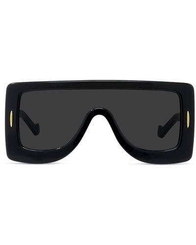 Loewe Chunky Anagram Lw 40104i 01a Shield Sunglasses - Black