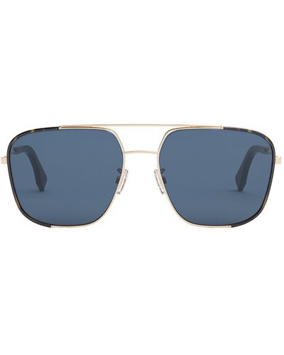 Fendi Classic Fe 40059u 10v Navigator Sunglasses - Blue