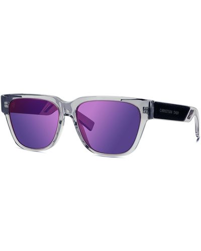 Dior Xtrem Si Gray Rectangular Sunglasses - Purple