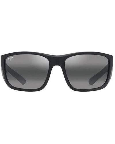 Maui Jim Amberjack Mj 896-02 Wrap Polarized Sunglasses - Black