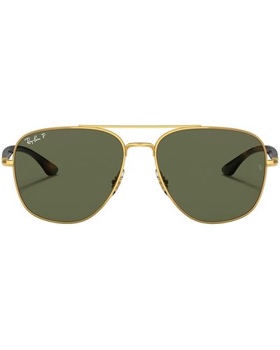 Ray-Ban Rb3683 001/58 Square Polarized Sunglasses - Green