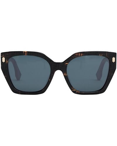 Fendi Bold Fe 40070i 55a Cat Eye Sunglasses - Black