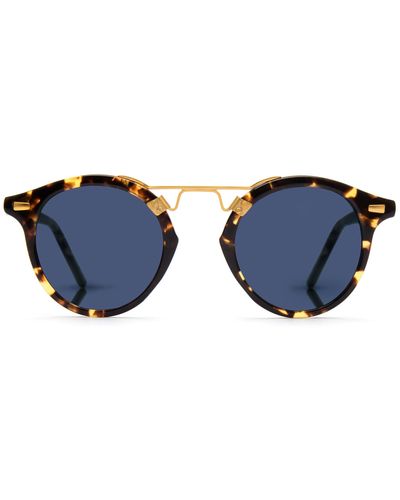 Krewe St. Louis Round Monochromatic Sunglasses - Blue