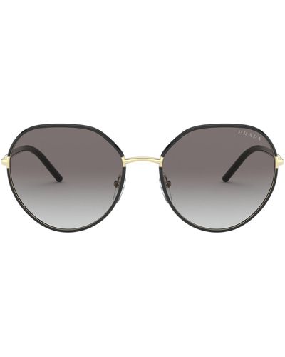Prada Pr 65xs Aav0a7 Round Sunglasses - Black