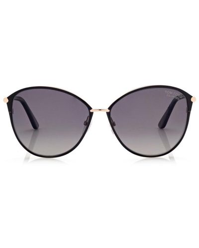 Tom Ford Penelope Ft0320 28d Cat Eye Polarized Sunglasses - Black