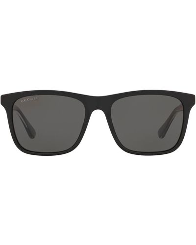 Gucci Gc001659 Rectangle-frame Acetate Sunglasses - Black