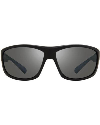 Revo Re 1092 01 Gy Caper Bl Wrap Polarized Sunglasses - Blue