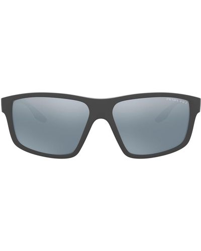 Prada Linea Rossa Ps 02xs Ufk07h Square Polarized Sunglasses - Gray