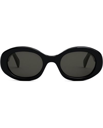 Celine Triomphe Cl40194u 05a Oval Sunglasses - Black