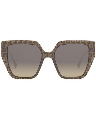 Fendi Baguette Fe 40012u 50f Butterfly Sunglasses - Black