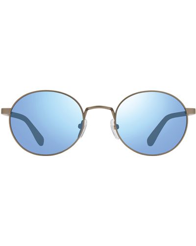 Revo Re 1143 00 Bl Riley S Round/oval Polarized Sunglasses - Blue