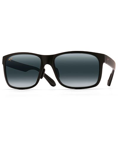 Maui Jim Red Sands M Black-gray Rectangle Polarized Sunglasses