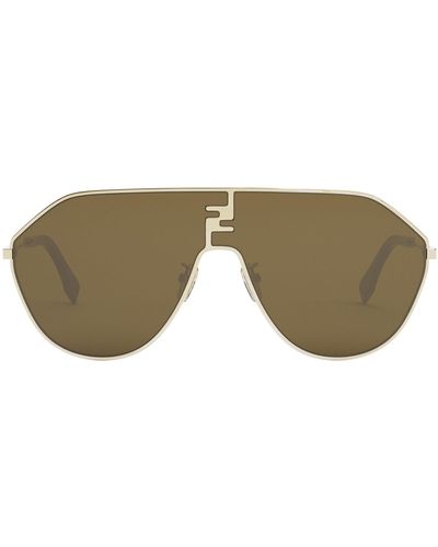 Fendi Ff Match Fe 40080u 30e Aviator Sunglasses - Green