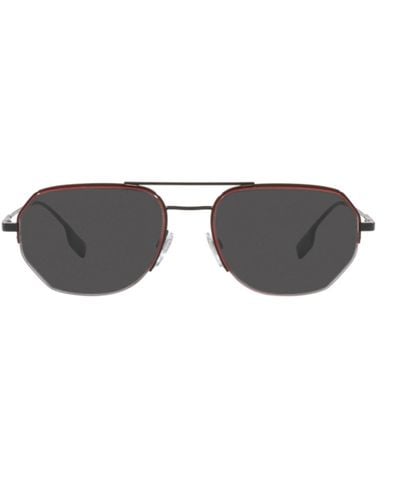 Burberry Henry Be3140 100187 Navigator Sunglasses - Black