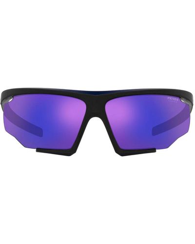 Prada Linea Rossa Ps 07ys 13k05u Wrap Sunglasses - Purple