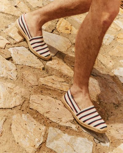 Soludos The Original Espadrille - Classic Stripes - Ivory / Navy / Red - Pink