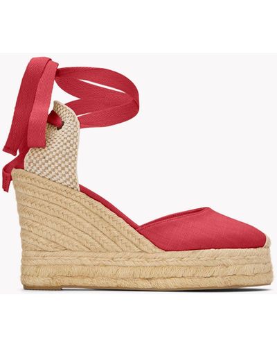 Soludos The Platform Wedge - Classic - Reef Red - Pink