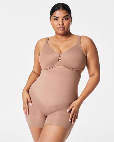 Spanx Seamless Power Sculpting High-waisted Shorty - Natural