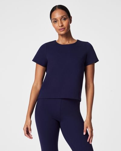Spanx The Perfect Pleated Back Top - Blue