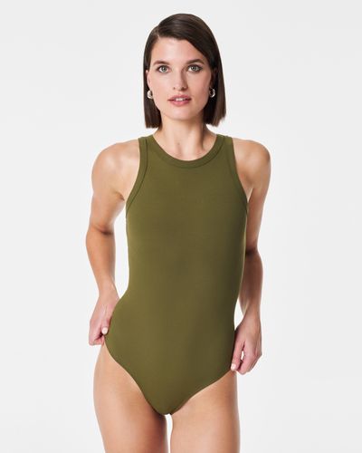Spanx Suit Yourself Racerback Ribbed Bodysuit - Green