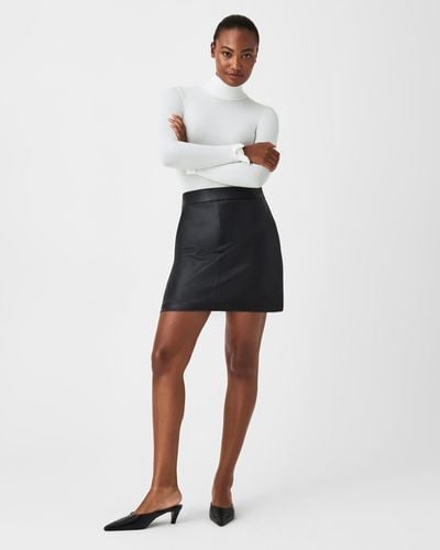 Spanx Faux Leather Pencil Skirt Color Black Size Medium 20190r