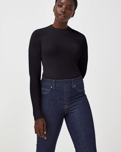 Spanx Seamless Swirl Long Sleeve Shirt - Blue