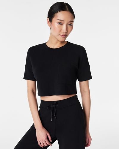 Spanx Airessentials Cropped Pocket Tee - Black
