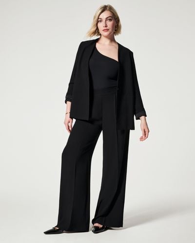 Spanx Carefree Crepe Pleated Trouser - Blue