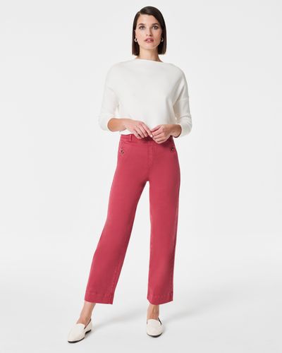 Spanx Stretch Twill Cropped Pant - Red