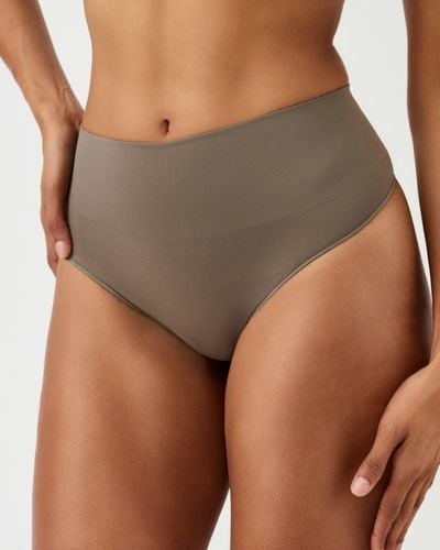 Spanx Seamless Power Sculpting Ecocare Thong - Brown