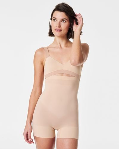 Spanx Seamless Power Sculpting High-waisted Shorty - Natural