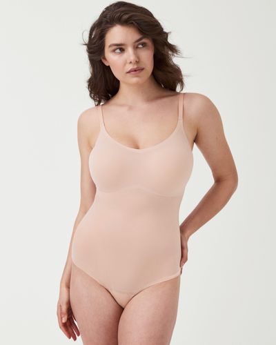 Spanx Invisible Shaping Cami Thong Bodysuit - Natural
