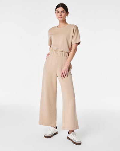 Spanx Airessentials Cropped Wide-leg Jumpsuit - White