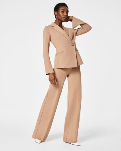Spanx The Perfect Pant, Button Wide Leg - Natural